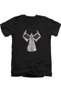 Футболка с коротким рукавом и V-образным вырезом для взрослых с маской Бэтмена и Бейна Gildan, черный