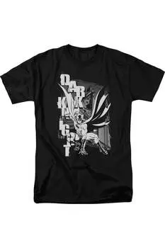 Футболка с коротким рукавом и вертикальными буквами Batman для взрослых Gildan, черный