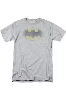 Футболка с коротким рукавом и выцветшим логотипом Batman для взрослых Gildan, цвет athletic heather