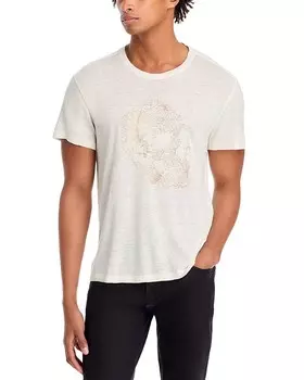 Футболка с коротким рукавом и вышивкой John Varvatos, белый