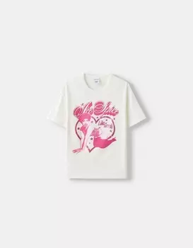 Футболка с коротким рукавом ice spice Bershka, белый