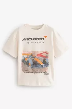 Футболка с коротким рукавом из 100% хлопка с лицензией McLaren (3 16 лет) Next, белый