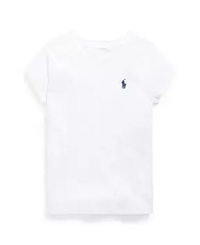 Футболка с коротким рукавом из хлопкового джерси для больших девочек Polo Ralph Lauren, белый