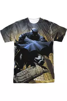 Футболка с коротким рукавом из полиэстера Batman In Shadow для взрослых Gildan, белый