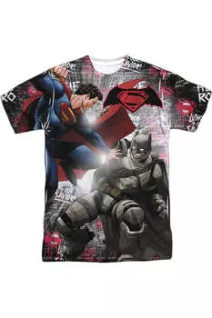 Футболка с коротким рукавом из полиэстера Batman V Superman Showdown для взрослых Gildan, белый