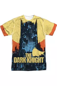 Футболка с коротким рукавом из полиэстера Batman Bat Building для взрослых Gildan, белый