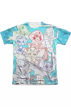 Футболка с коротким рукавом из полиэстера/хлопка DC Comics Superhero Girls Justice Gang для взрослых Gildan, белый