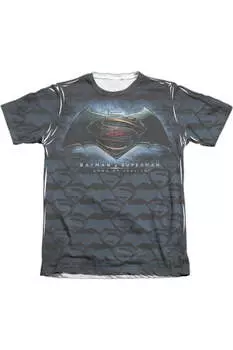 Футболка с коротким рукавом из полиэстера/хлопка с логотипом Batman V Superman для взрослых Gildan, белый