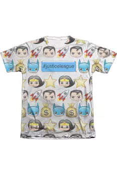 Футболка с коротким рукавом из полиэстера/хлопка с хэштегом DC Comics для взрослых Gildan, белый