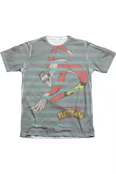 Футболка с коротким рукавом из полиэстера/хлопка с принтом DC Comics Plastic Stripes для взрослых Gildan, белый