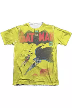 Футболка с коротким рукавом из полиэстера/хлопка DC Comics Batman Number One для взрослых 65/35 Gildan, белый