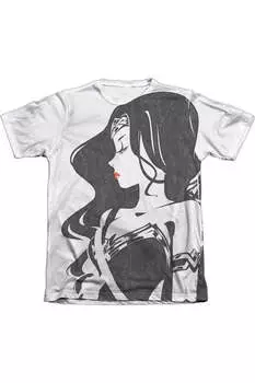 Футболка с коротким рукавом из полиэстера/хлопка для взрослых с изображением фильма «Лига справедливости» Чудо-женщина Justice League Movie, белый