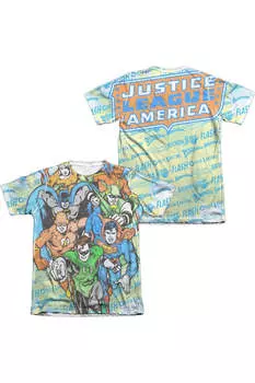 Футболка с коротким рукавом из полиэстера/хлопка для взрослых DC Comics Follow The Leader (принт спереди/сзади) Gildan, белый