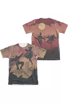 Футболка с коротким рукавом из полиэстера/хлопка для взрослых с принтом «Бэтмен против Супермена» (спереди/сзади) Gildan, белый