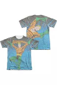 Футболка с коротким рукавом из полиэстера/хлопка для взрослых DC Comics Underwater Sub (принт спереди/сзади) Gildan, белый