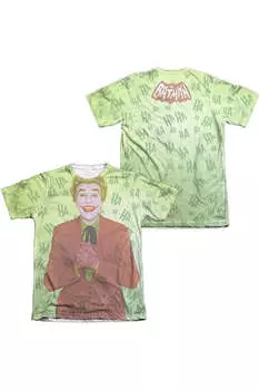 Футболка с коротким рукавом из полиэстера/хлопка для взрослых с принтом «Бэтмен: классические шутки о тебе» (спереди/сзади) Gildan, белый