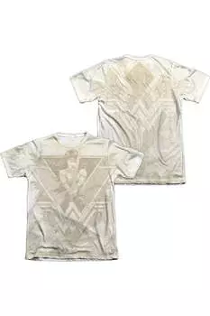 Футболка с коротким рукавом из полиэстера/хлопка для взрослых с принтом греческой богини «Бэтмен против Супермена» (спереди/сзади) Gildan, белый