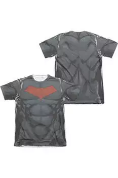 Футболка с коротким рукавом из полиэстера/хлопка для взрослых Batman Red Hood Style 2 (принт спереди/сзади) Gildan