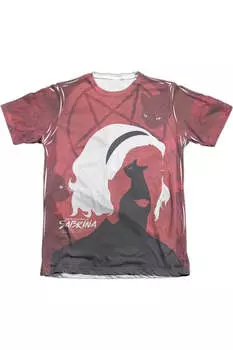 Футболка с коротким рукавом из полиэстера/хлопка для взрослых «Леденящие душу приключения кошек Сабрины» Gildan, белый