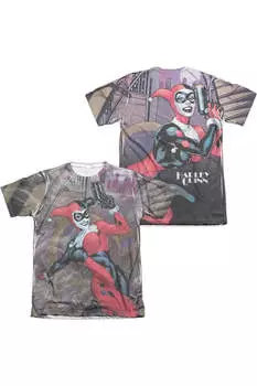 Футболка с коротким рукавом из полиэстера/хлопка для взрослых Batman Roller Coaster Of Love (принт спереди/сзади) Gildan, белый