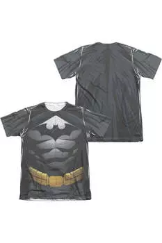 Футболка с коротким рукавом из полиэстера/хлопка для взрослых в форме Бэтмена (принт спереди/сзади) Gildan, белый