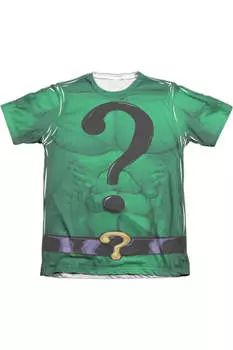 Футболка с коротким рукавом из полиэстера/хлопка для взрослых в форме Бэтмена Риддлера Gildan, белый