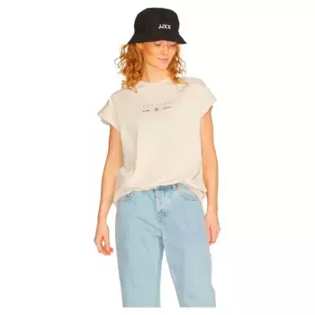 Футболка с коротким рукавом Jack & Jones Astrid Boxy Print JJXX, бежевый