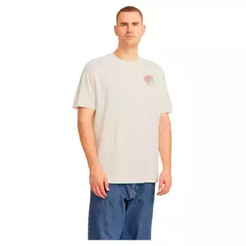 Футболка с коротким рукавом Jack & Jones Floral Plus Size, бежевый