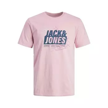 Футболка с коротким рукавом Jack & Jones Map Summer Logo, розовый