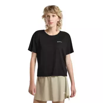 Футболка с коротким рукавом Jack Wolfskin Prelight Stride Crop, черный