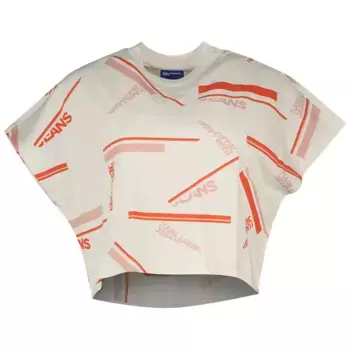 Футболка с коротким рукавом Karl Lagerfeld Boxy Aop Stripe, бежевый