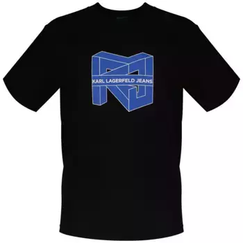 Футболка с коротким рукавом Karl Lagerfeld Reg Cube Logo, черный
