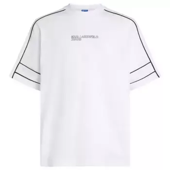Футболка с коротким рукавом Karl Lagerfeld Relaxed Piping, белый