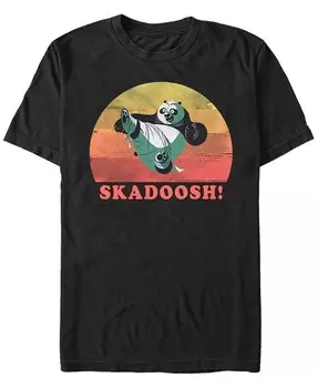 Футболка с коротким рукавом Kung Fu Panda для мужчин Skadoosh Po Sunset Panda Fifth Sun, черный
