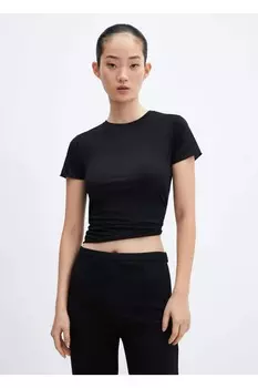 Футболка с коротким рукавом Mango, черный