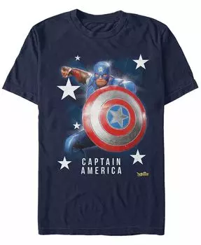 Футболка с коротким рукавом Marvel Men's Captain America Super Shield Fifth Sun, синий