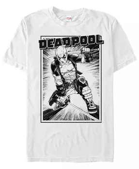 Футболка с коротким рукавом Marvel Men's Deadpool Samurai Stance Fifth Sun, белый