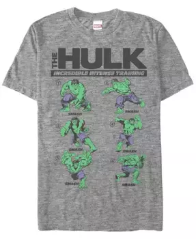 Футболка с коротким рукавом Marvel Men's Comic Collection The Hulk Intense Training Fifth Sun, серый