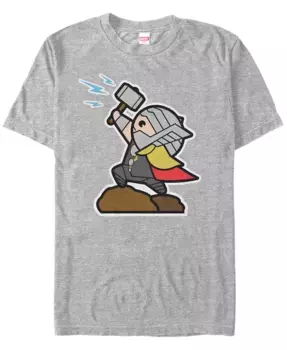 Футболка с коротким рукавом Marvel Men's Avengers The Mighty Kawaii Thor Fifth Sun, серый