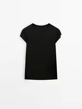 Футболка с коротким рукавом Massimo Dutti, черный