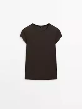Футболка с коротким рукавом Massimo Dutti, коричневый