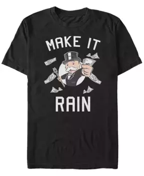 Футболка с коротким рукавом Monopoly Men's Make It Rain Fifth Sun, черный