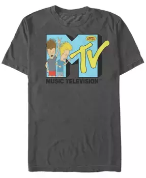 Футболка с коротким рукавом MTV для мужчин с логотипом Beavis and Butthead Head Bangers Fifth Sun, серый