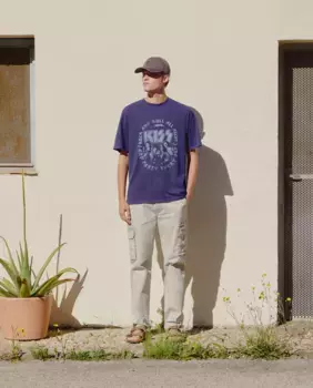 Футболка с коротким рукавом мужская лицензионная Kiss музыка Green Coast, синий