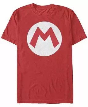 Футболка с коротким рукавом мужская Nintendo Super Mario Big M Logo Costume Fifth Sun, красный