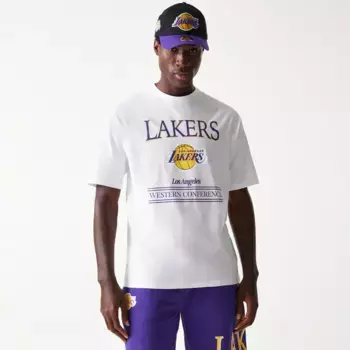 Футболка с коротким рукавом New Era NBA Los Angeles Lakers Team Graphic Oversize, белый