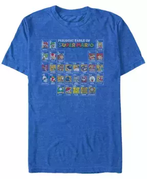 Футболка с коротким рукавом Nintendo для мужчин Super Mario The Super Periodic Table Fifth Sun, синий
