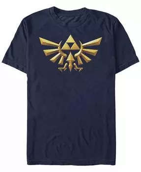 Футболка с коротким рукавом Nintendo Men's Legend of Zelda 3D Crest Fifth Sun, синий
