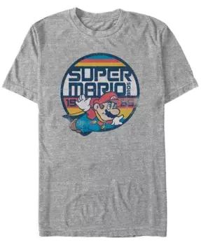Футболка с коротким рукавом Nintendo Men's Super Mario Flying Mario Fifth Sun, серый