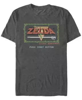 Футболка с коротким рукавом Nintendo The Legend of Zelda "Push Start" для мужчин Fifth Sun, серый